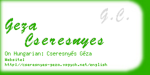 geza cseresnyes business card