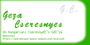 geza cseresnyes business card